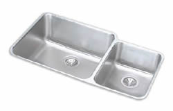 Elkay ELUH3520R Gourmet Double Bowl Kitchen Sink Stainless Steel