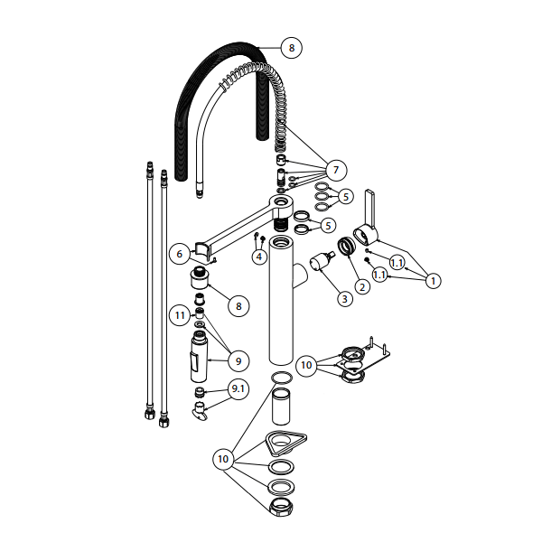 Blanco 441331 Culina Semi Pro Kitchen Faucet Parts