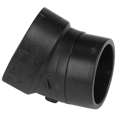 3 inch ABS DWV Plastic Fitting 22-1/2 degree Street Elbow Spg x H