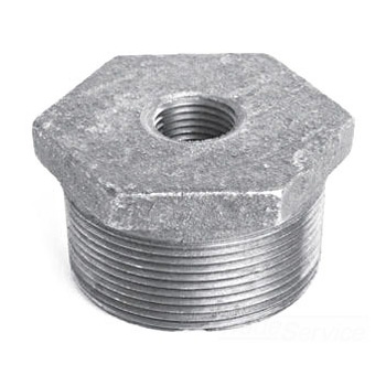 1-1/4 inch X 1 inch Malleable Iron Hexagon Bushing - Galvanized