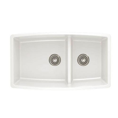 Blanco 441310 Performa Silgranit II 1-3/4 Double Bowl Undermount - White