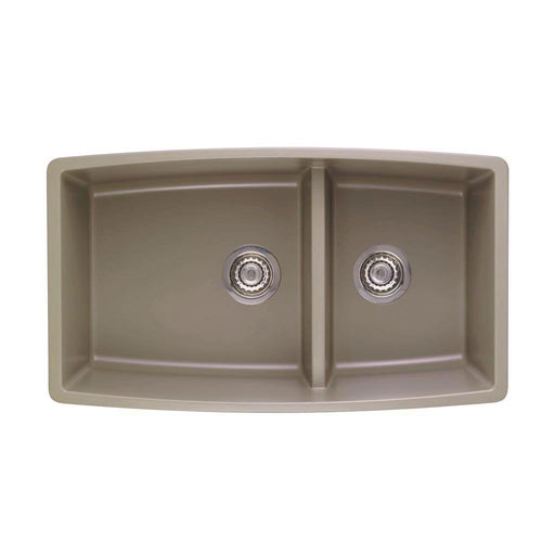 Blanco 441315 Performa Silgranit II 1-3/4 Double Bowl Undermount - Truffle