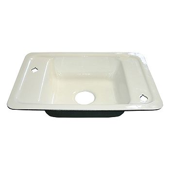 Haws 4110ADA Enameled Iron Deck Sink - White