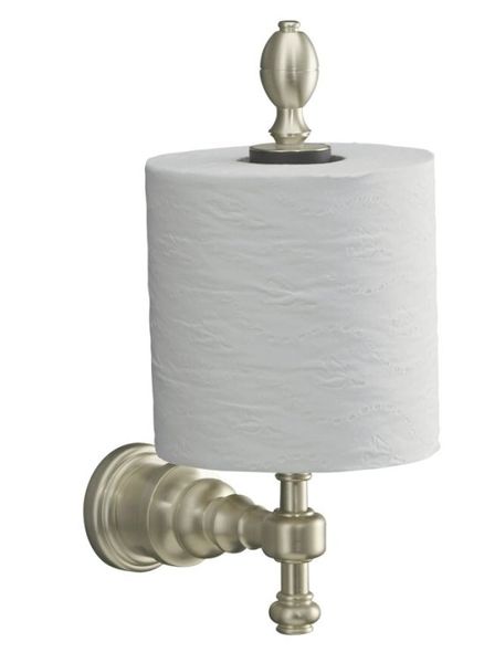 Kohler K-6818-SN IV Georges Brass Vertical Toilet Tissue Holder - Polished Nickel (Pictured in Brushed Nickel)