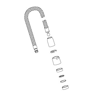 Kohler K-1013839-CP Kitchen Hose Assembly - Chrome