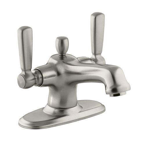 Kohler K-10579-4-BN Bancroft Two Handle Monoblock Lavatory Faucet - Vibrant Brushed Nickel