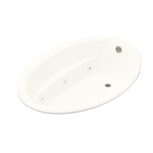 Kohler K-1162-H-0 Sunward 5' Oval Whirlpool With In-Line Heater - White