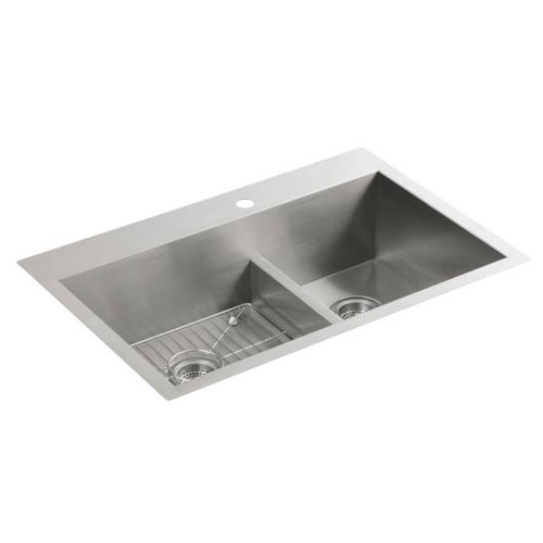 Kohler K-3839-1-NA Vault Smart Divide Offset Sink