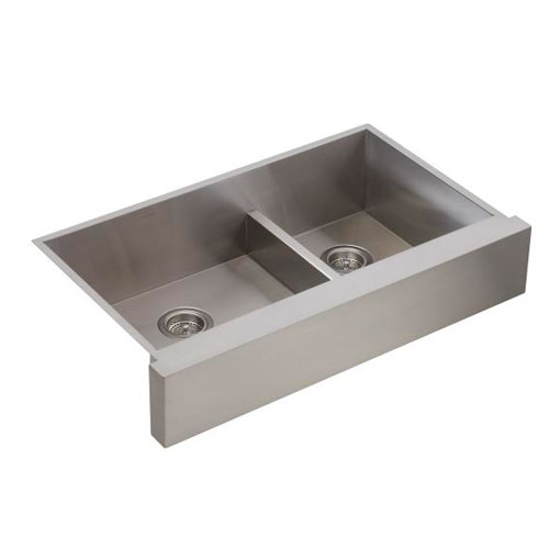 Kohler K-3945-NA Vault Undercounter Offset Smart Divide Sink with Shortened Apron Front for 36