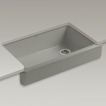 Kohler K-6488-K4 Whitehaven Self-Trimming Apron Front Single Basin Sink - Cashmere