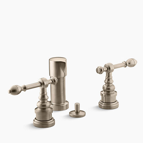 Kohler K-6814-4-BV IV Georges Brass Bidet Faucet with Lever Handles - Brushed Bronze