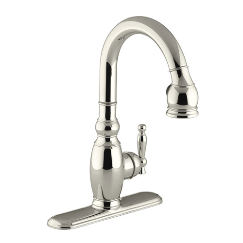 Kohler K-691-SN Vinnata Pull-Down Kitchen Faucet - Polished Nickel