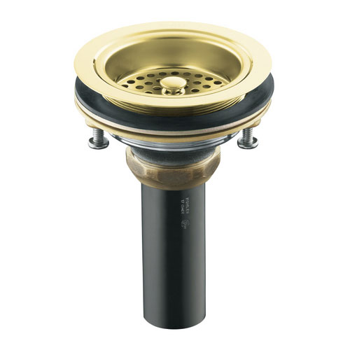 K-8801-PB Kohler Duostrainer Basket Strainer with Tailpiece - Polished Brass