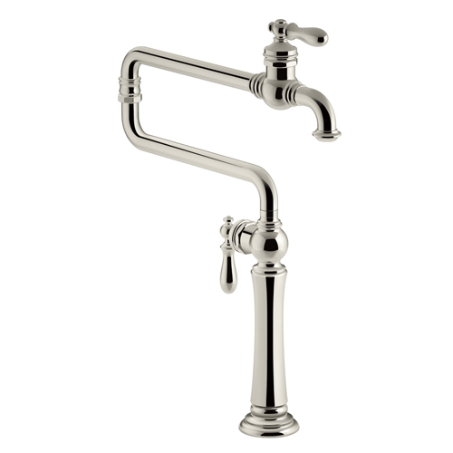 Kohler K-99271-SN Artifacts Single Hole Deck Mount Pot Filler Kitchen Sink Faucet with 22