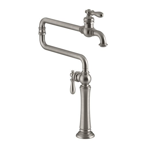 Kohler K-99271-VS Artifacts Single Hole Deck Mount Pot Filler Kitchen Sink Faucet with 22