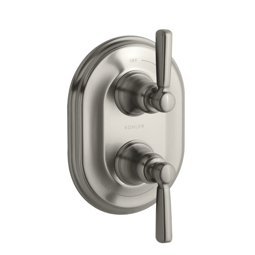 Kohler K-T10594-4-BN Bancroft Double Metal Lever Handle Thermostatic Trim - Brushed Nickel