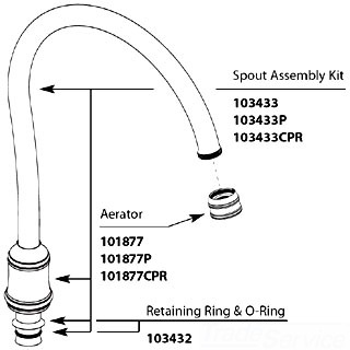 Moen 103433 Traditional Spout and Hub Kit - Chrome