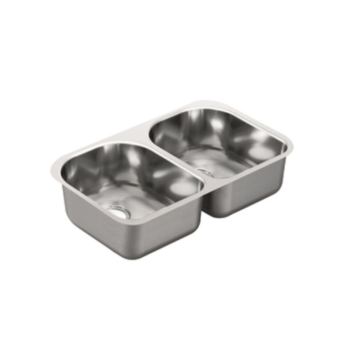 Moen G20256 2000 Series 20 Gauge Double Bowl Undermount Kitchen Sink - Stainless Steel