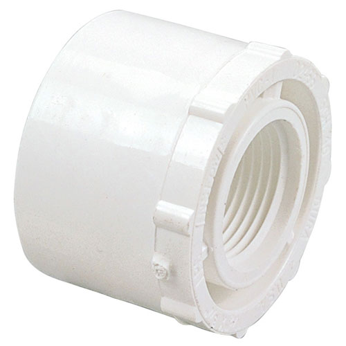 1-1/2 inch Spigot X 3/4 inch FIPT Reducing Bushing PVC Schedule 40 Pressure Fittings