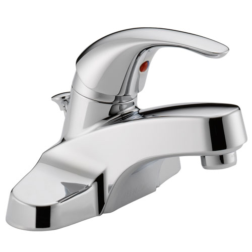 Peerless P188620LF Single Lever Handle Centerset Lavatory Faucet with Plastic Pop Up Drain - Chrome