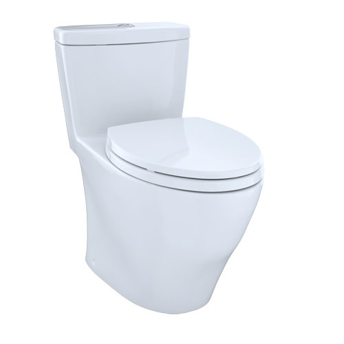 Toto MS654114MF#01 Aquia One-Piece Elongated Dual-Max, Dual Flush 0.9 and 1.6 GPF Universal Height Skirted Toilet - Cotton White