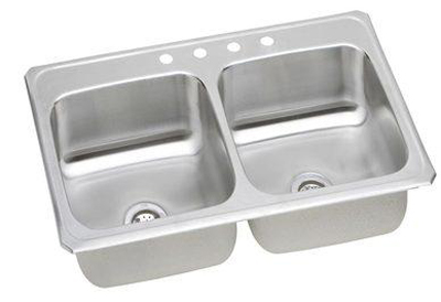 Elkay CR4322 Gourmet Celebrity Double Basin Top Mount Kitchen Sink - Stainless Steel