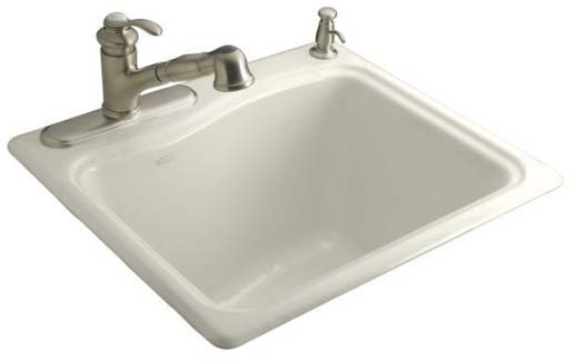 Kohler K-6657-2-96 River Falls Utility Self Rimming Sink - Biscuit