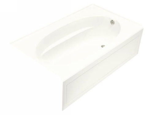 Kohler K-1115-RA-0 Windward 6 Foot Three Wall Alcove Soaking Tub with Right Hand Drain - White