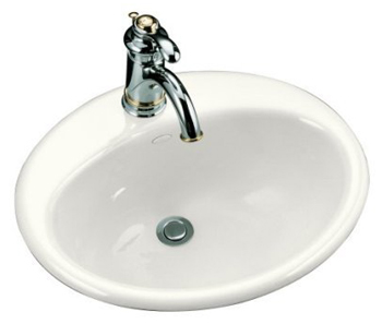 Kohler K-2905-1-0 Farmington Self-Rimming Lavatory - White (Faucet Not Included)