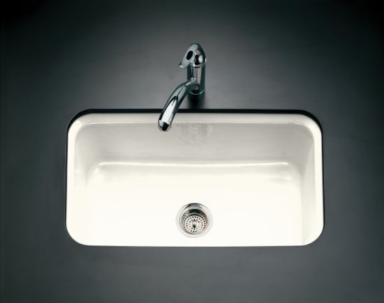 Kohler K-5832-5U-FD Bakersfield Undercounter Single Basin Kitchen Sink - Cane Sugar (Pictured in Biscuit)