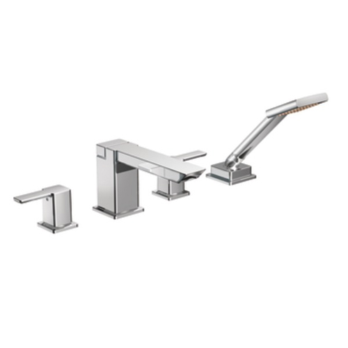 Moen TS904 90 Degree Two Handle Roman Tub Faucet Trim with Handshower - Chrome