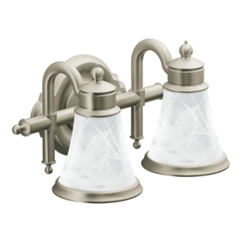 Moen YB9862BN Waterhill 2 Light Bathroom Fixture - Brushed Nickel